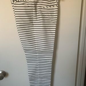 Express Black & White Striped Cropped Pants